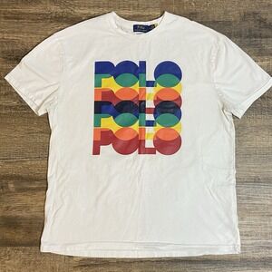 Polo Ralph Lauren Pride Shirt Men's M Graphic Logo Colorblock‎ Casual Streetwear